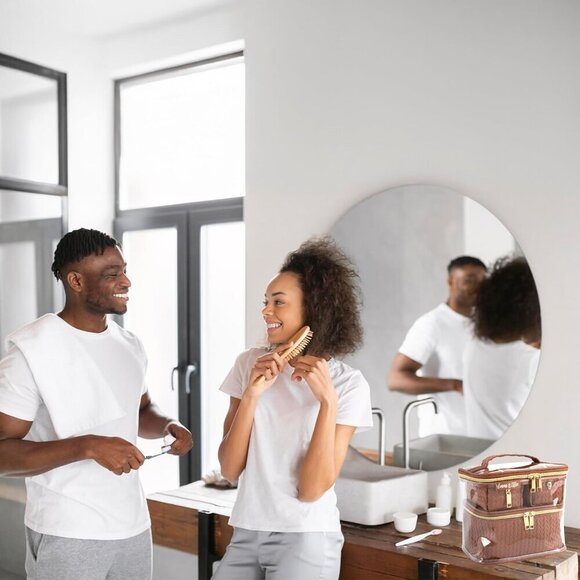 Travel Toiletry Bags for Women, 4 Piece Waterproof Cosmetic Case, Set, Pouch Mak - Picture 7 of 7